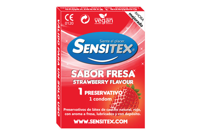 Sensitex Fresa - 1800 Estuches individuales 1 preservativo