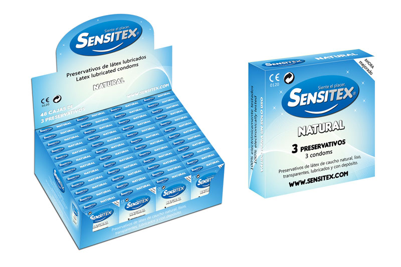 Sensitex Natural - Expositor 48 Cajitas de 3 preservativos